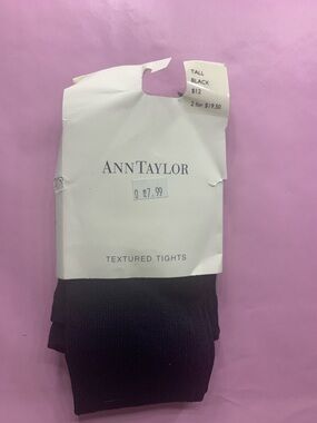 NWT: Ann Taylor Black Textured Tights
